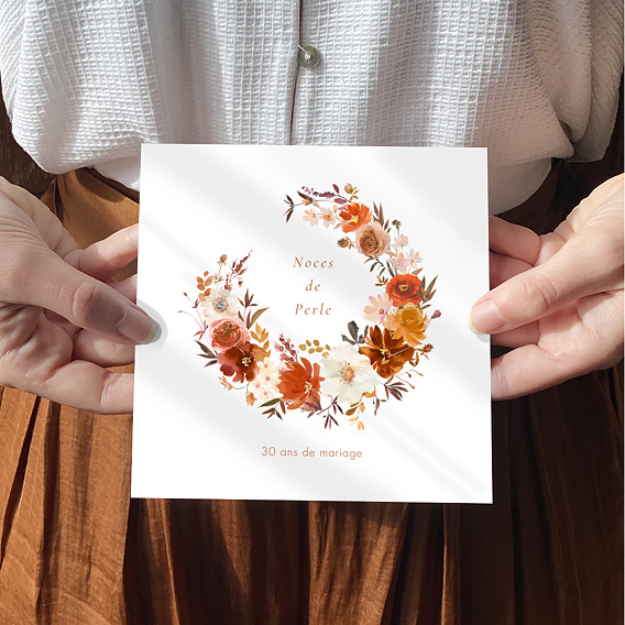 Invitation anniversaire mariage Ronde de Fleurs Après 4