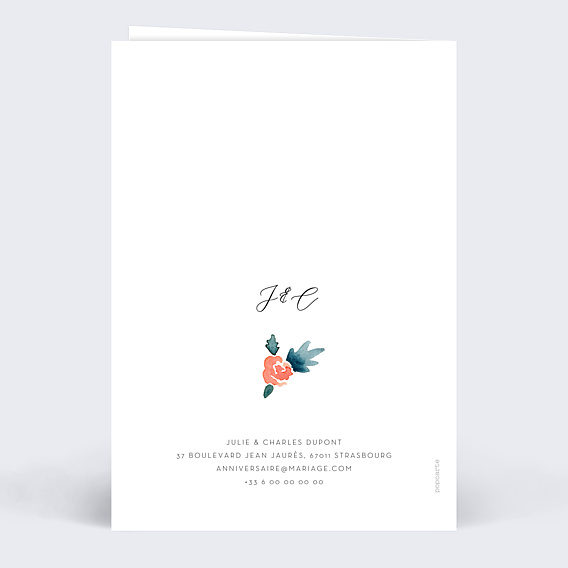 Invitation anniversaire de mariage Envolée Florale