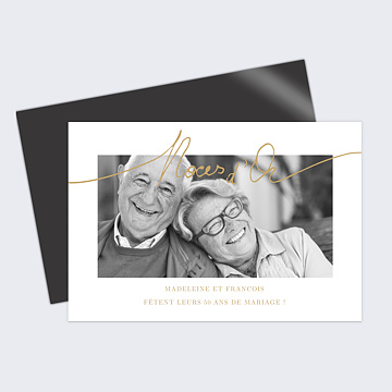 Invitation Anniversaire de Mariage Lettres Noces d'Or