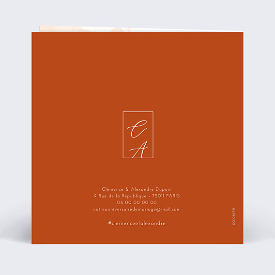 Invitation anniversaire de mariage Été Indien
