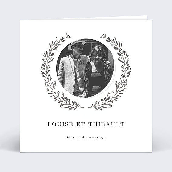 Invitation anniversaire mariage Découpe Couronnée