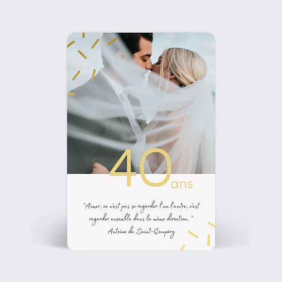 Invitation anniversaire mariage 10 ans Chic