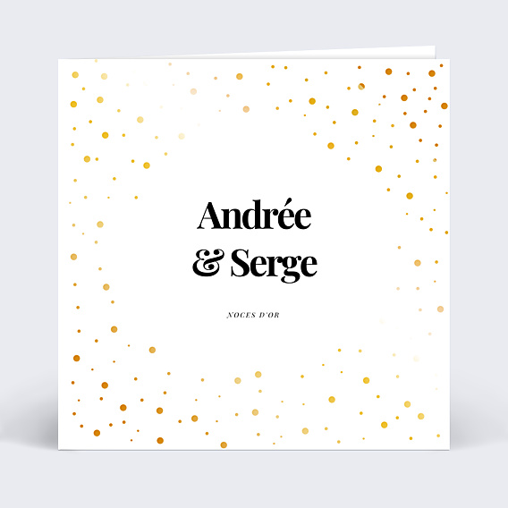 Invitation anniversaire de mariage Dorure Pois Graphiques