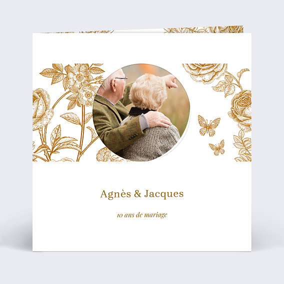 Invitation anniversaire de mariage Découpe Baroque