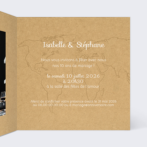 Invitation anniversaire de mariage Ensemble en Vadrouille