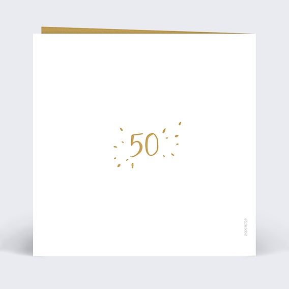 Invitation anniversaire de mariage Typo Ocre