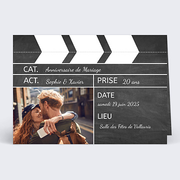 Invitation Anniversaire de Mariage Clap