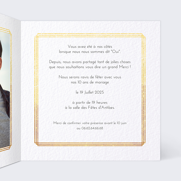 Invitation Anniversaire de Mariage Esprit Gatsby Intérieur Droit