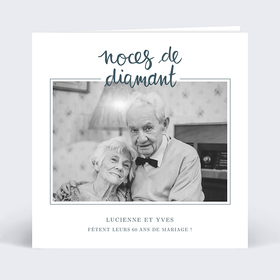 Invitation anniversaire mariage Typo Diamant