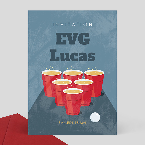 Carte Invitation EVJF Beer Pong