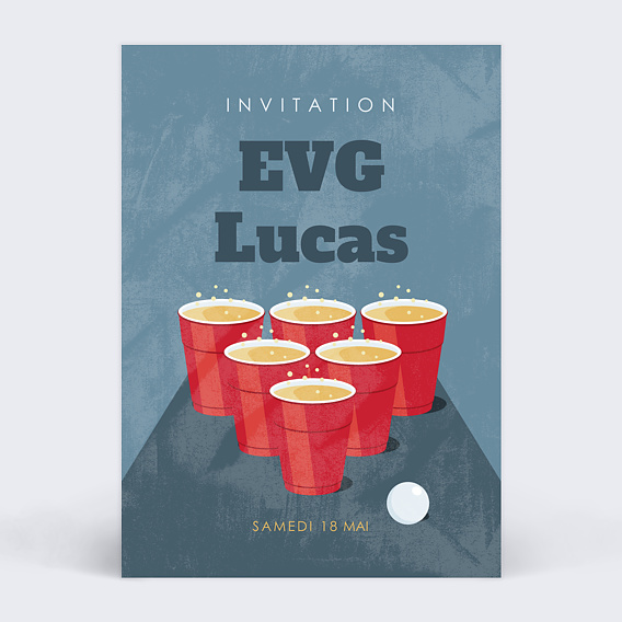 Carte Invitation EVJF Beer Pong