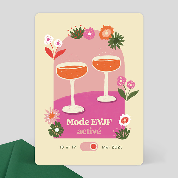 Carte Invitation EVJF Mode activé