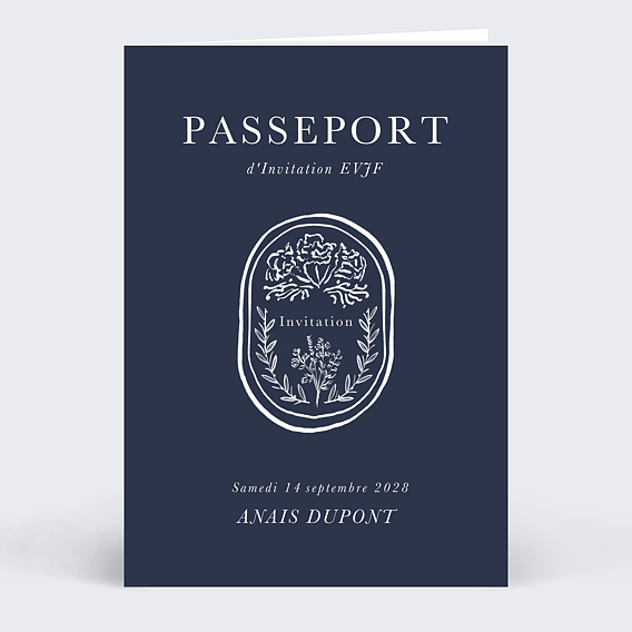 Carte Invitation EVJF Passeport