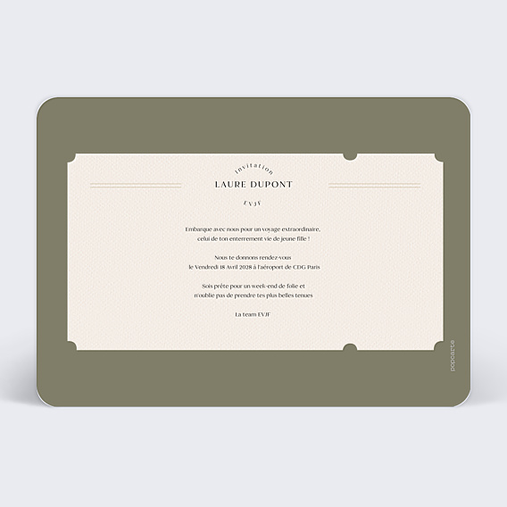Invitation EVJF Billet d'Avion