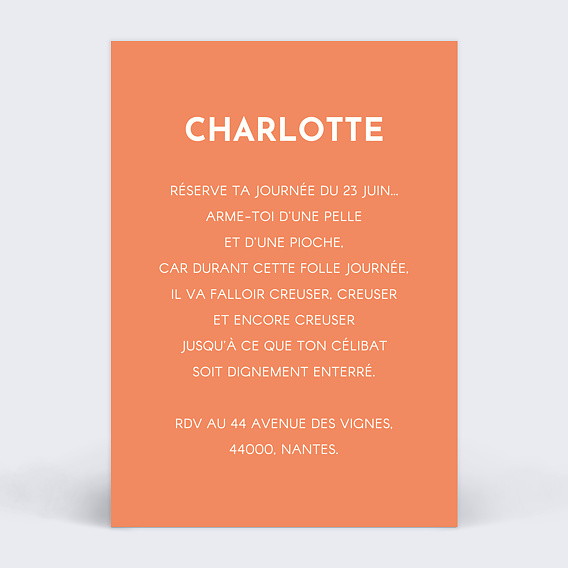 Carte invitation EVJF Guirlande Verso