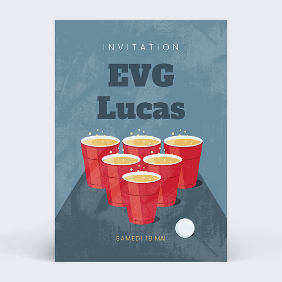 Carte invitation EVJF Beer Pong