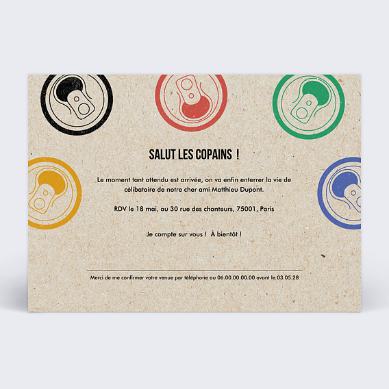 Carte invitation EVJF Olympiades Verso