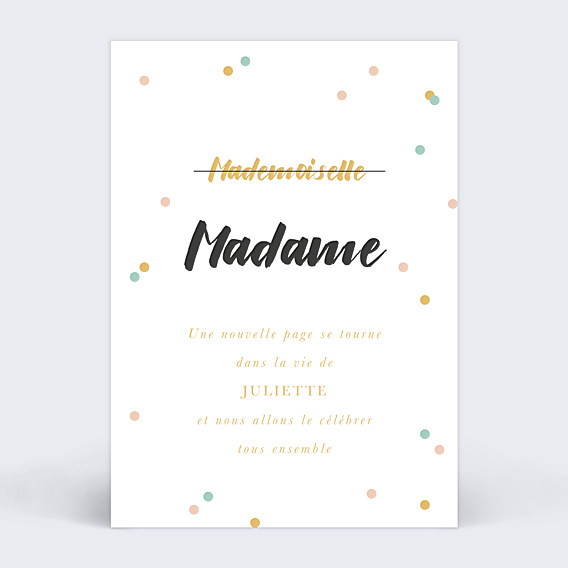 Invitation EVJF Confettis