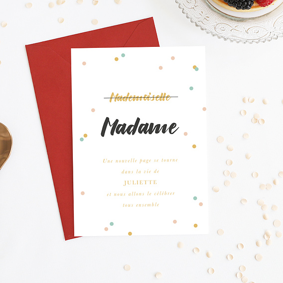 Carte invitation EVJF Confettis Après 4