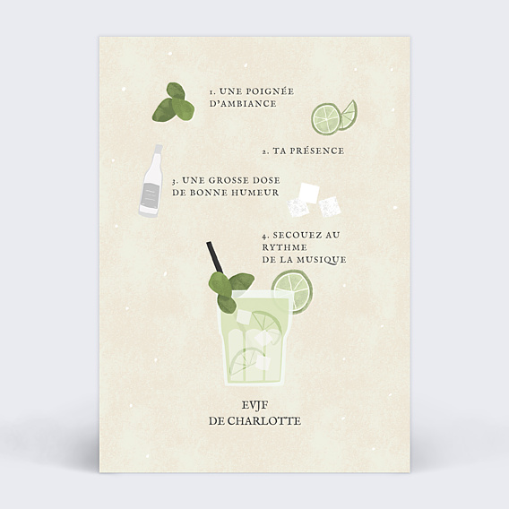 Invitation EVJF Cocktail Mojito