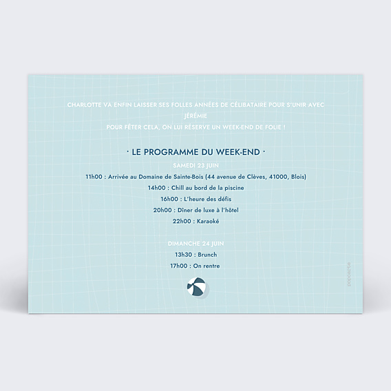 Invitation EVJF Pool