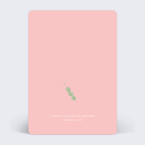 Carte invitation EVJF Cocktail Verso