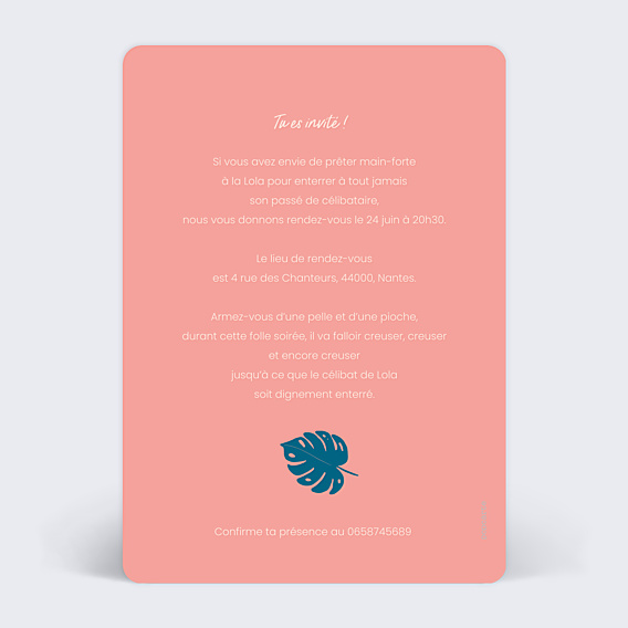 Invitation EVJF Aloha
