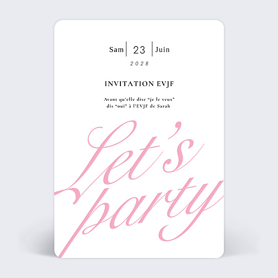 Invitation EVJF Glamour
