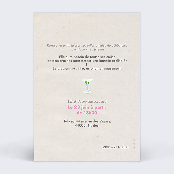 Invitation EVJF Spa