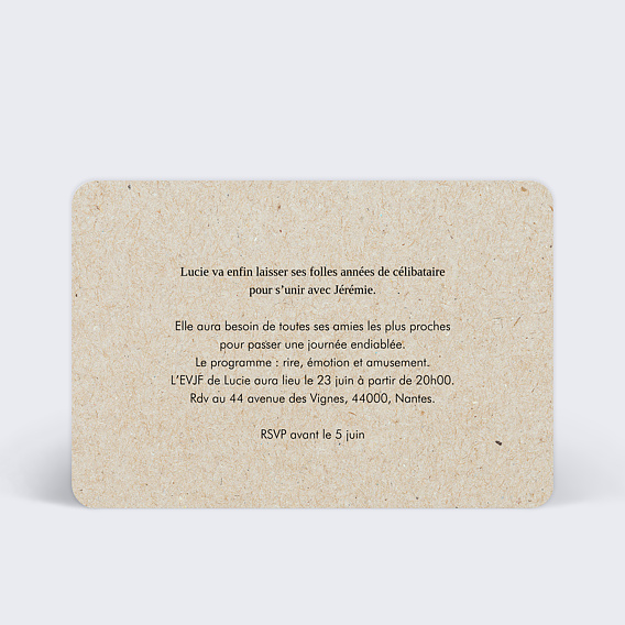 Carte invitation EVJF Boarding Pass Verso