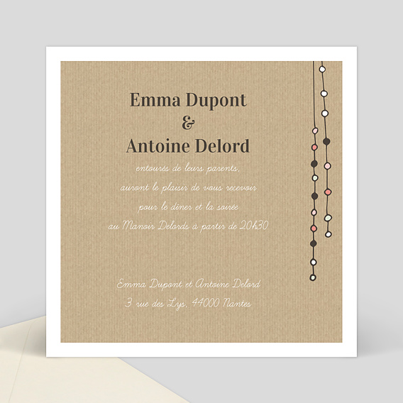 Cartes Invitation Mariage Amour en Cage
