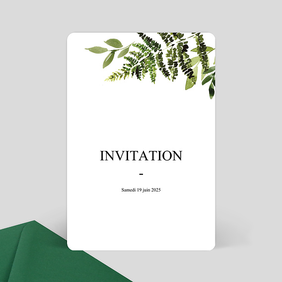 Carte Invitation Mariage Aquarelle Botanique
