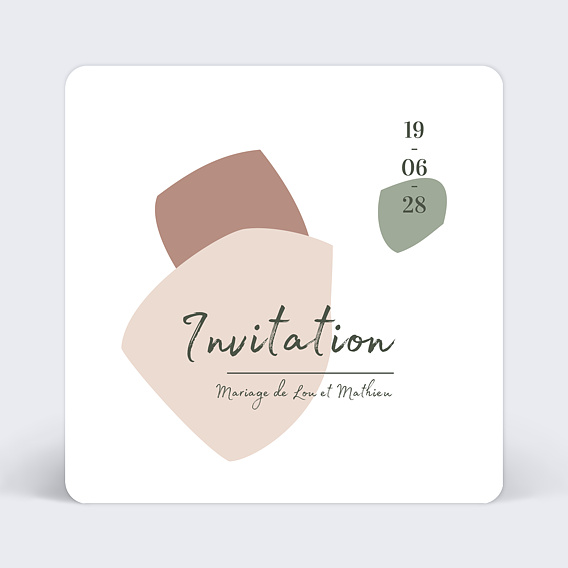 Cartes invitation mariage Argile