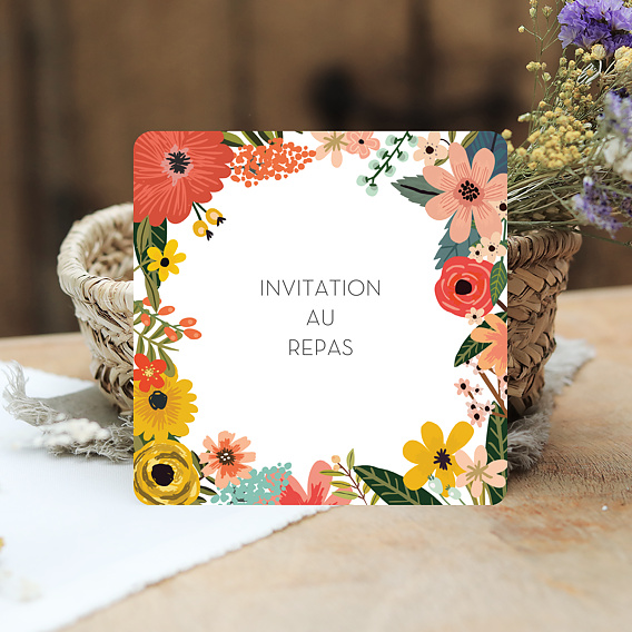 Cartes Invitation Mariage Bouquet Printanier