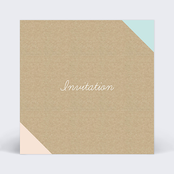 Cartes Invitation Mariage Carré pastel