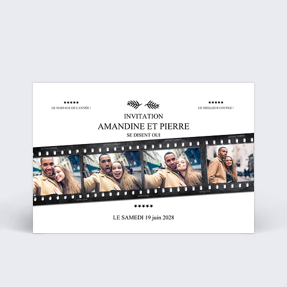 Cartes invitation mariage Cinéma