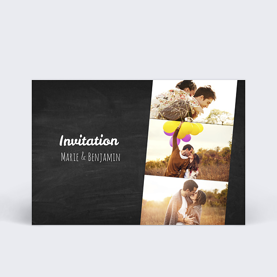 Cartes Invitation Mariage Jeu typographique