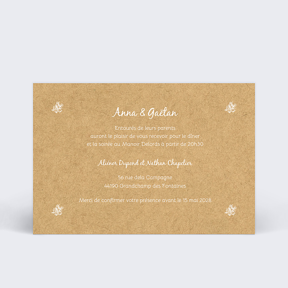 Cartes Invitation Mariage Jolie Dentelle