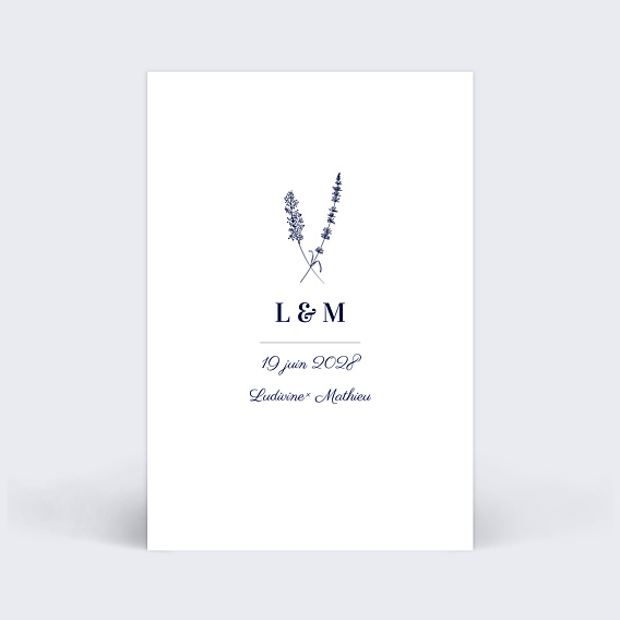 Cartes invitation mariage Jolie Lavande