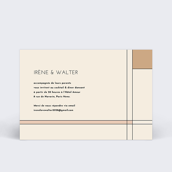 Cartes invitation mariage Mister M Walter
