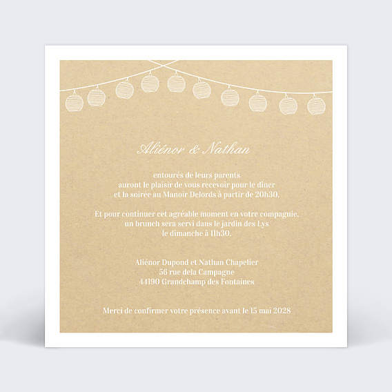 Cartes Invitation Mariage Mr & Mrs