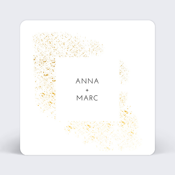 Cartes Invitation Mariage Poudre dorée