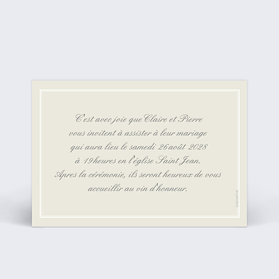 Cartes Invitation Mariage Classique Cadre Multiphotos