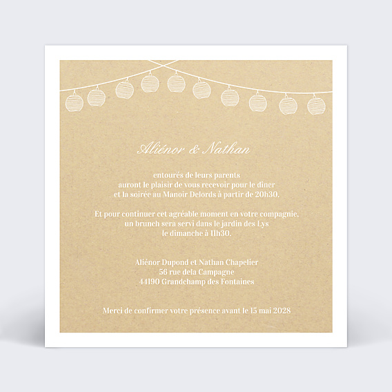 Cartes Invitation Mariage Mr & Mrs