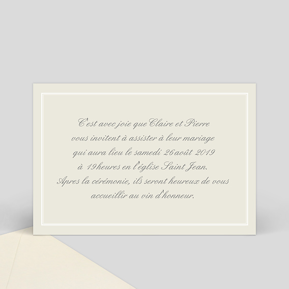 Cartes invitation mariage Classique Cadre Multiphotos Verso