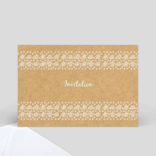Carte d'invitation de mariage Jolie dentelle Verso