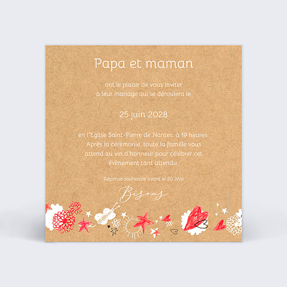 Cartes Invitation Mariage Mariage Enfant