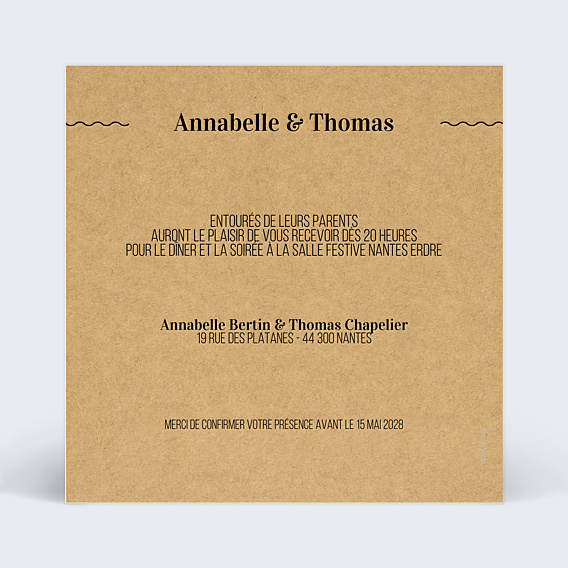Cartes Invitation Mariage Petit Carnet