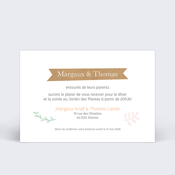 Cartes Invitation Mariage Promenade Champêtre