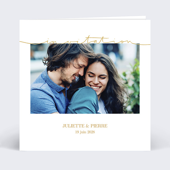 Cartes invitation mariage Ligne Recto